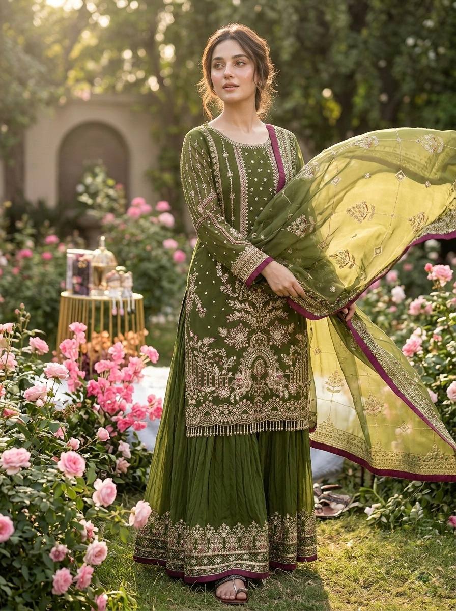 Designer Party Wear Look Pur Heavy Faux Georgette Top Plazzo & Dupatta Set