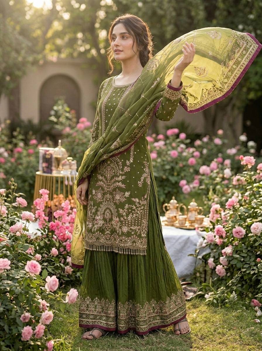 Designer Party Wear Look Pur Heavy Faux Georgette Top Plazzo & Dupatta Set