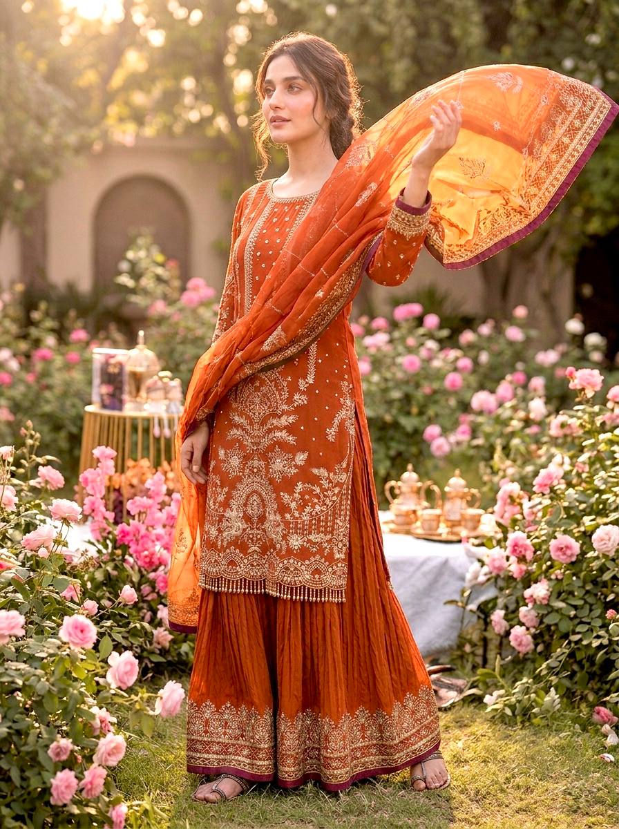 Designer Party Wear Look Pur Heavy Faux Georgette Top Plazzo & Dupatta Set