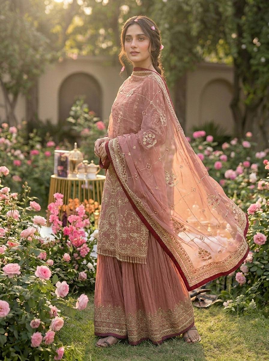 Designer Party Wear Look Pur Heavy Faux Georgette Top Plazzo & Dupatta Set