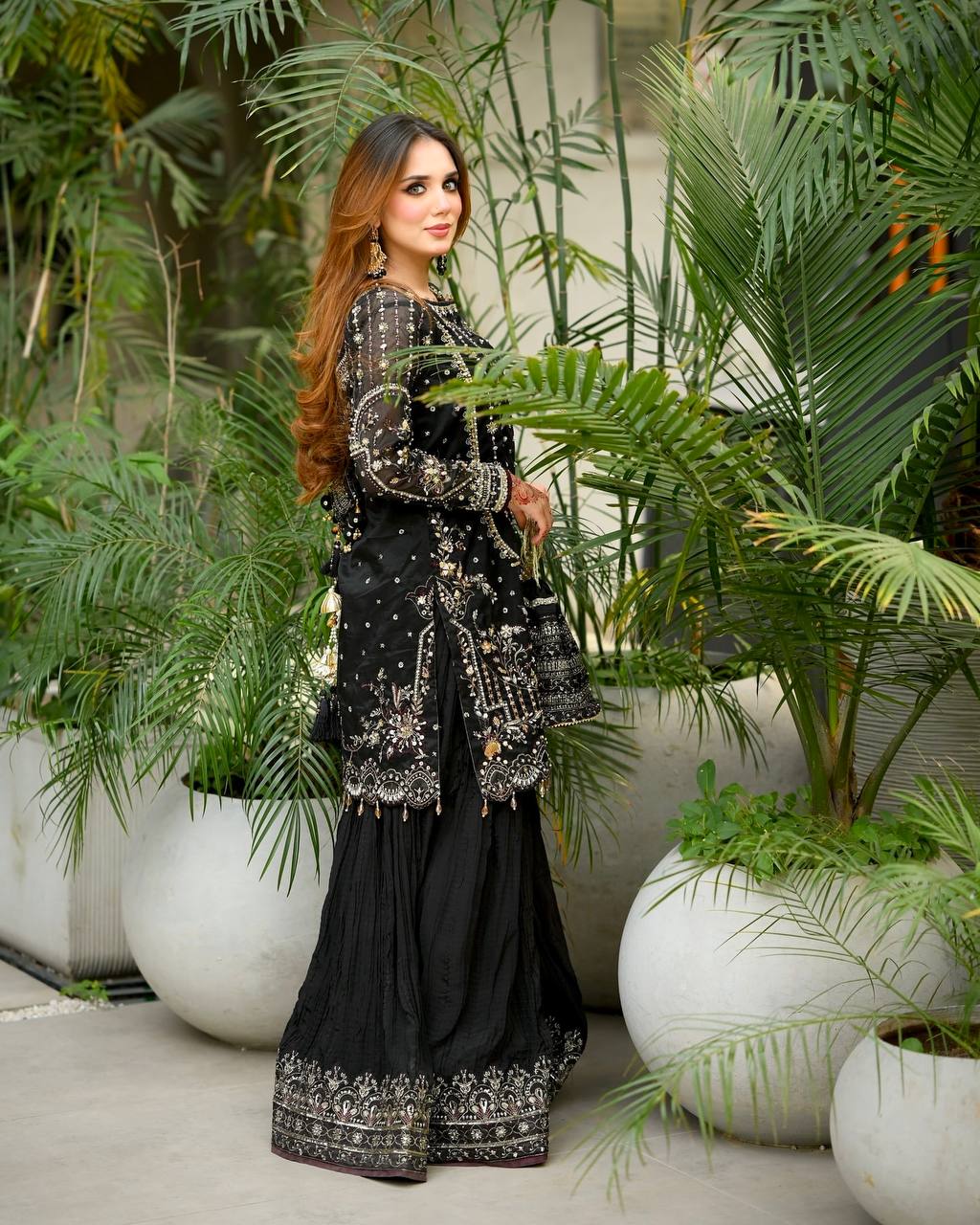 Designer Party Wear Look Pur Heavy Faux Georgette Top Plazzo & Dupatta Set