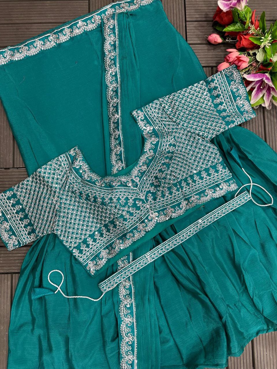 Letest new Designer Party Wear Lehenga Saree With Blouse