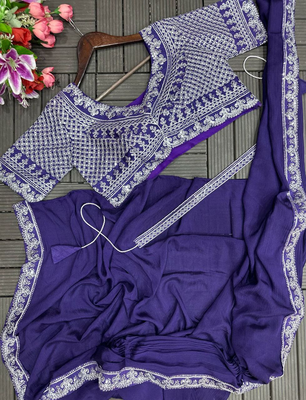 Letest new Designer Party Wear Lehenga Saree With Blouse