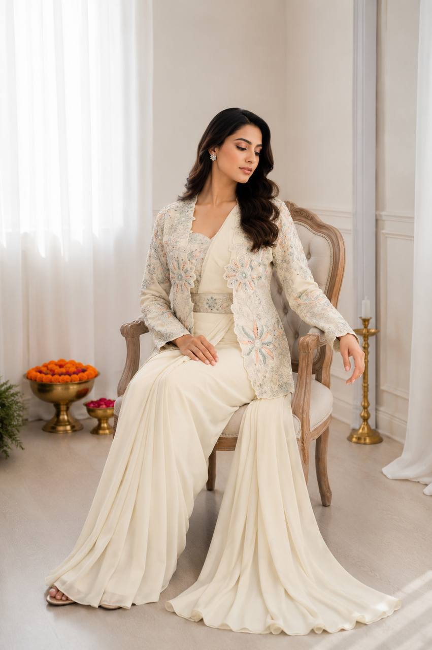 Experience effortless luxury with this premium ready-to-wear saree