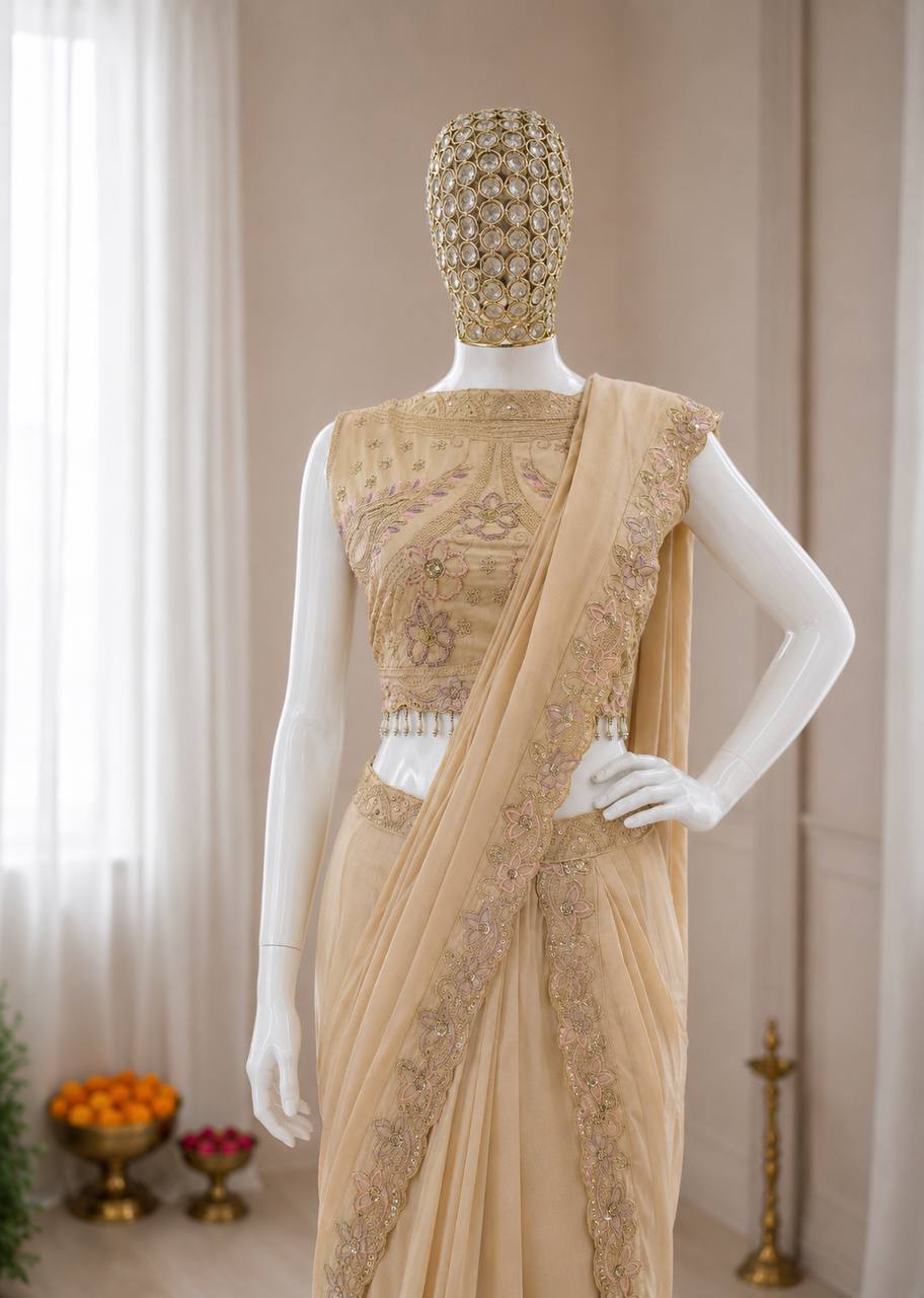 Get festive ready in our new Trending Stylelish Lehenga  set  With Embroidery Work detailing