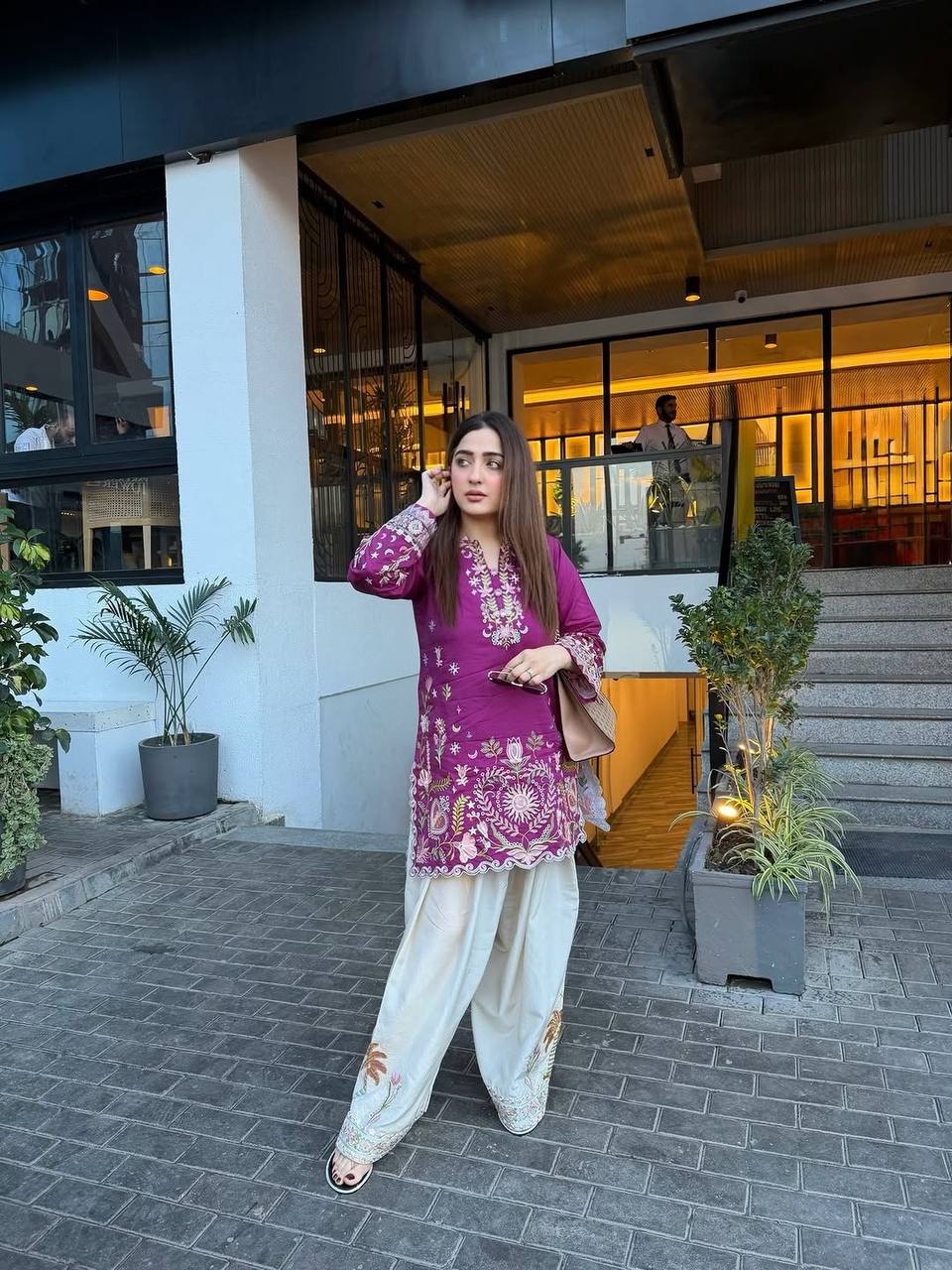 Letest New Top With Salwar Suit For Womens And Girls Purple