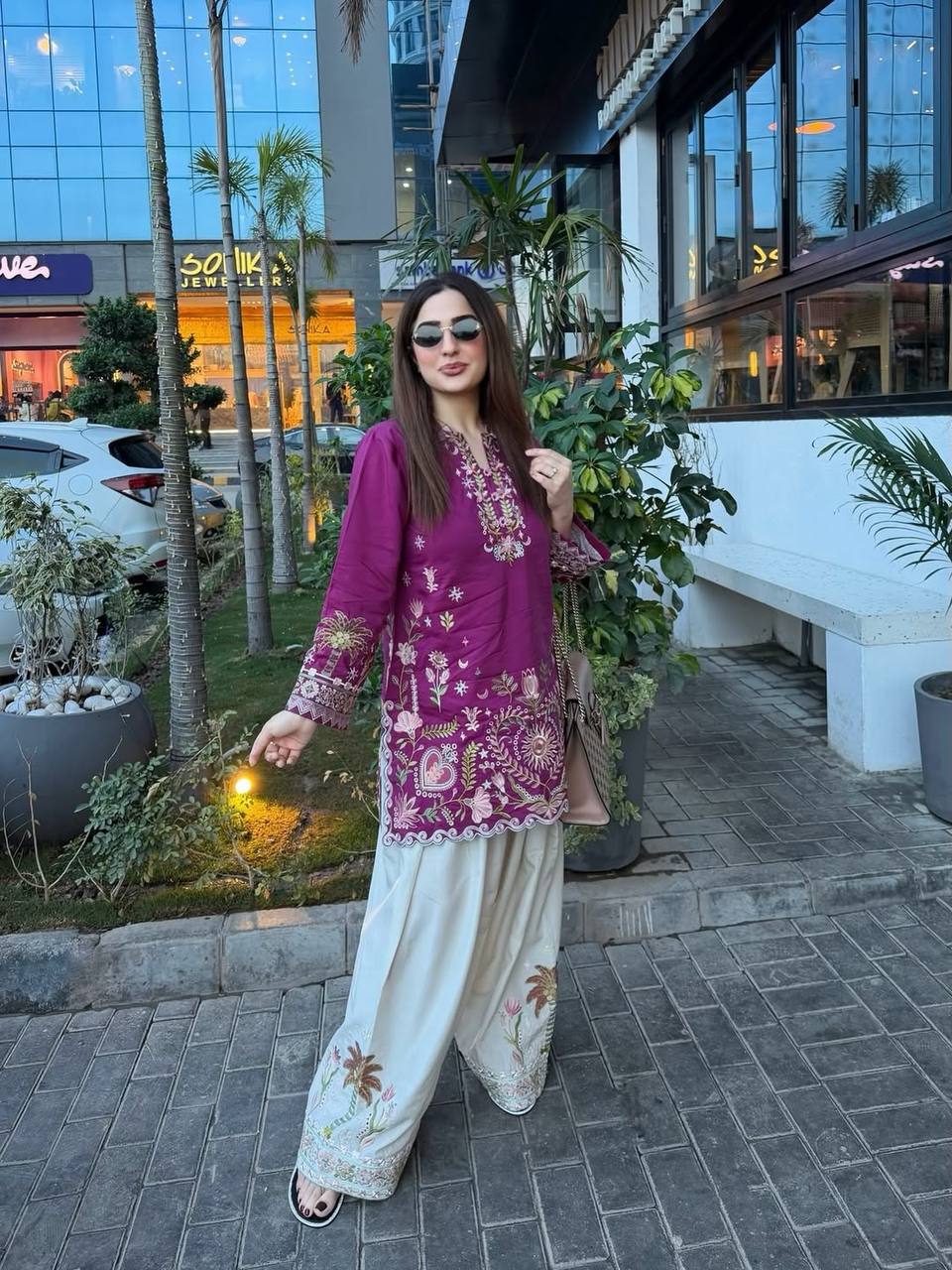 Letest New Top With Salwar Suit For Womens And Girls Purple