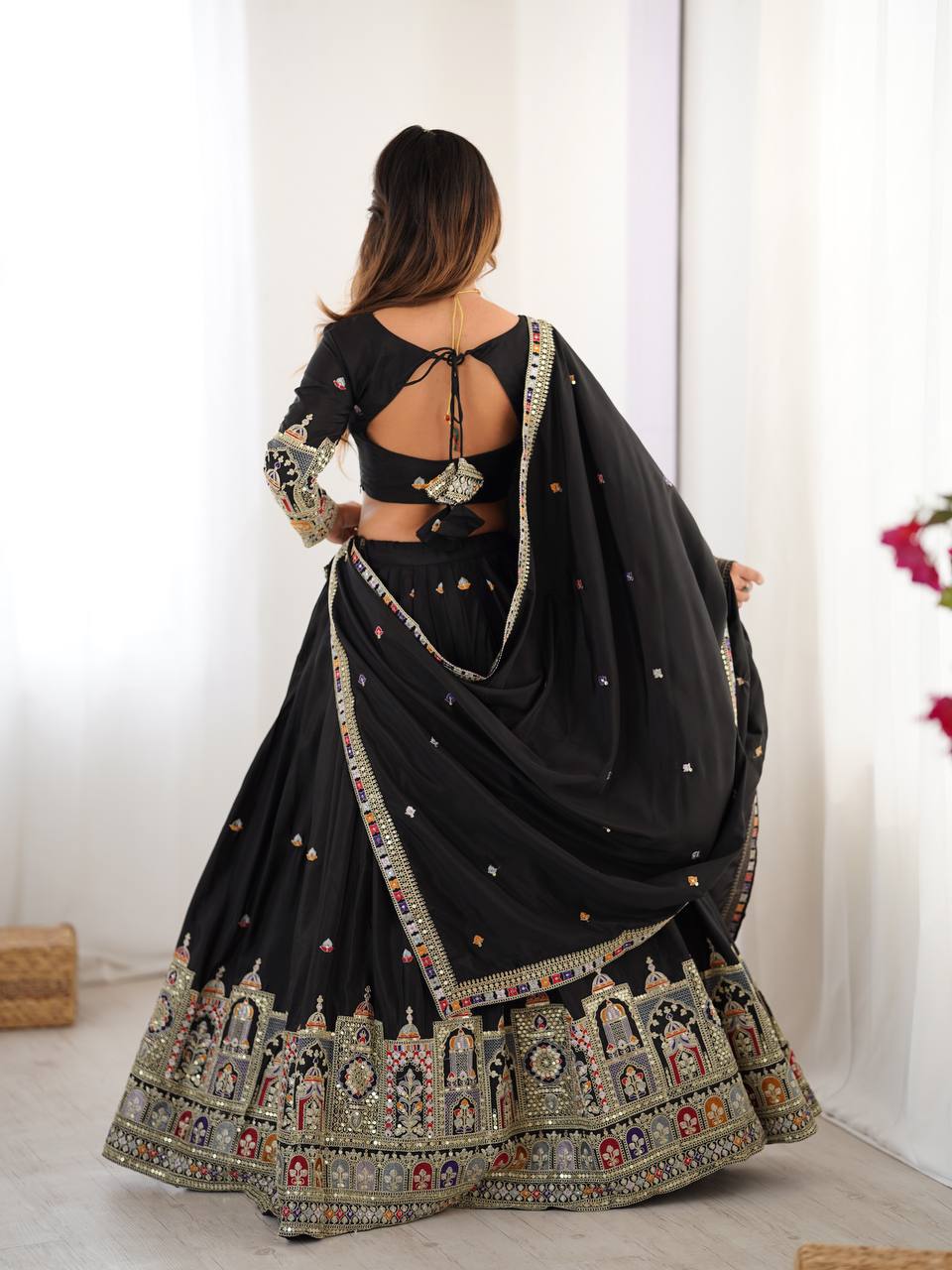 Letest New Bollywood Style Natural Crep silk Lehenga choli