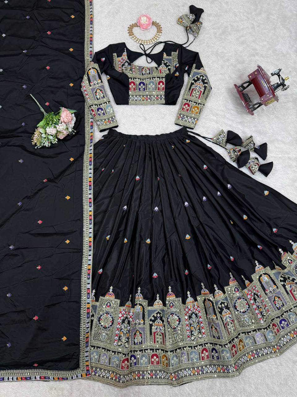 Letest New Bollywood Style Natural Crep silk Lehenga choli