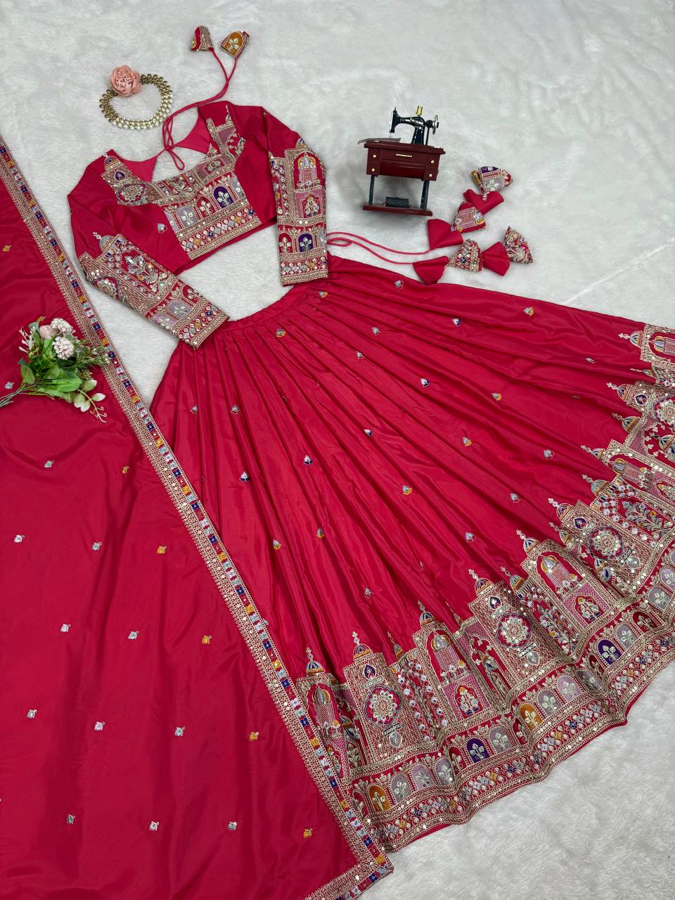 Letest New Bollywood Style Natural Crep silk Lehenga choli