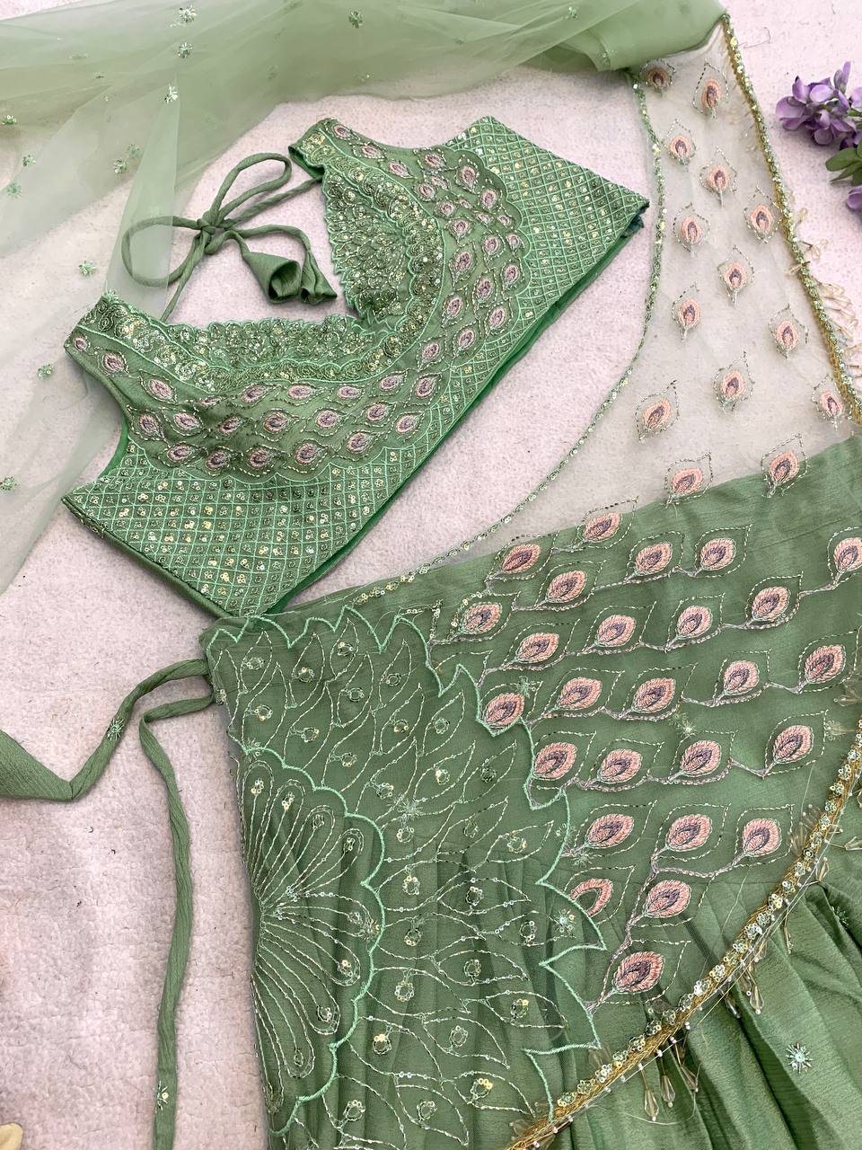 Experience effortless luxury with this premium blouse with Lehega Choli