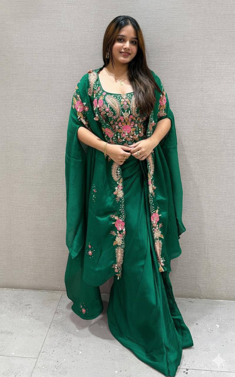 Designer Party Wear Shrug with Sharara Set