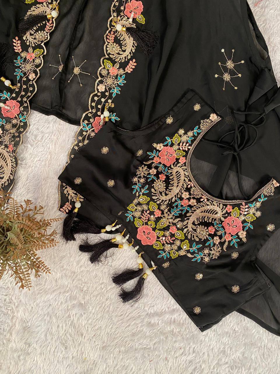 Designer Party Wear Shrug with Sharara Set