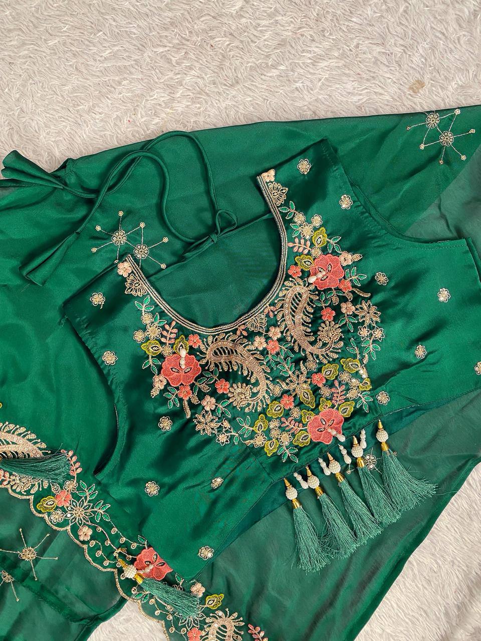 Designer Party Wear Shrug with Sharara Set