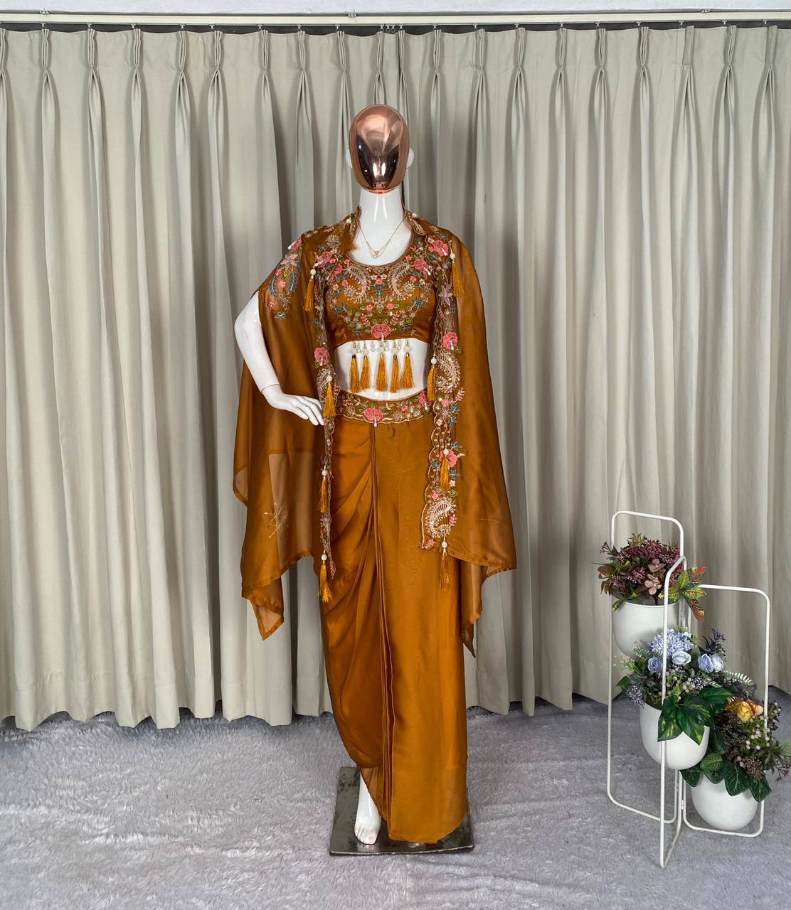 Designer Party Wear Shrug with Sharara Set