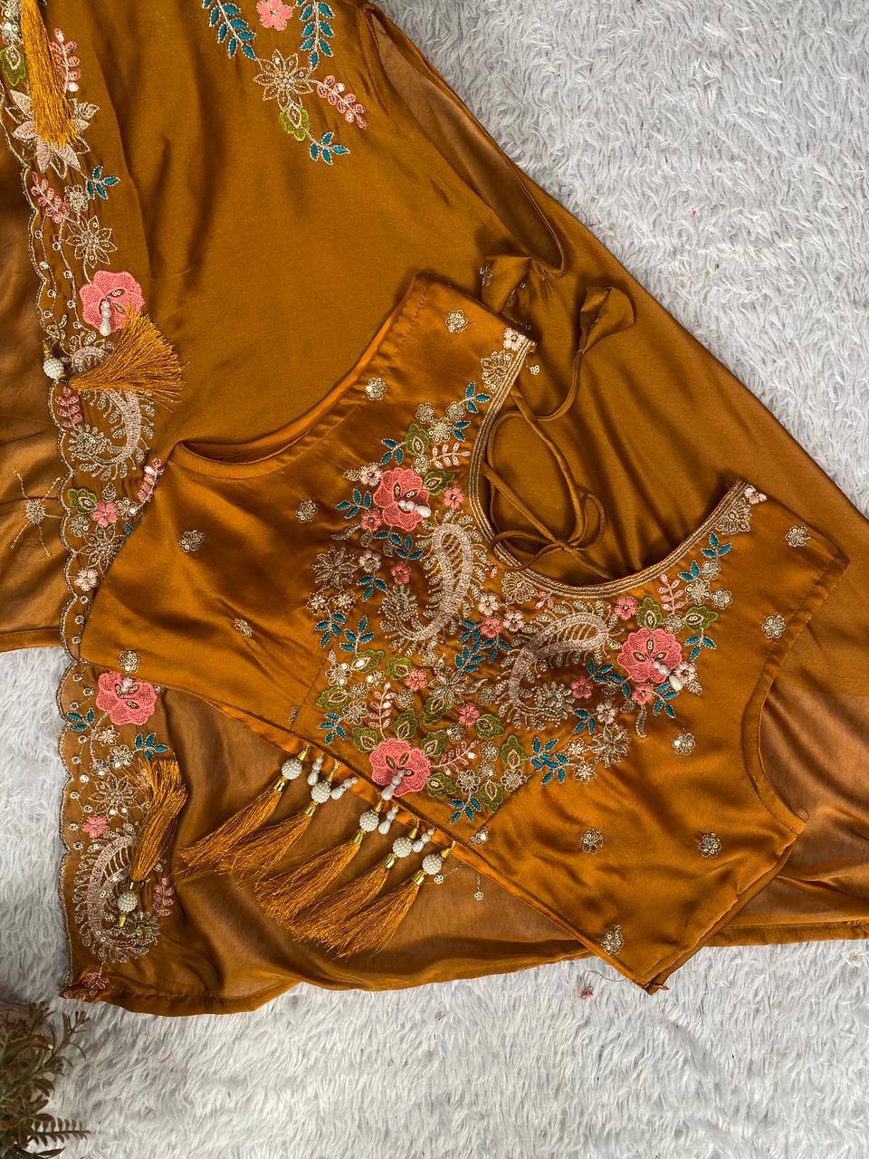 Designer Party Wear Shrug with Sharara Set