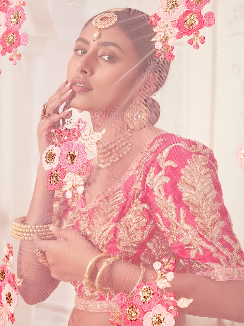 Blush Pink Designer Bridal Lehenga