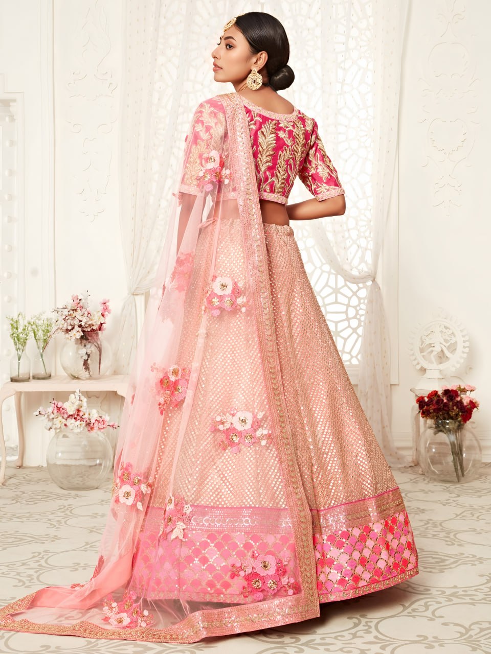 Blush Pink Designer Bridal Lehenga