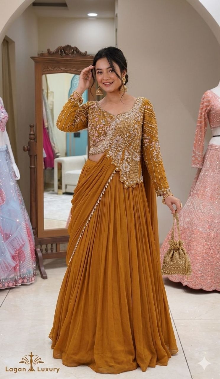 Launching Embroidery Work Lehenga Choli