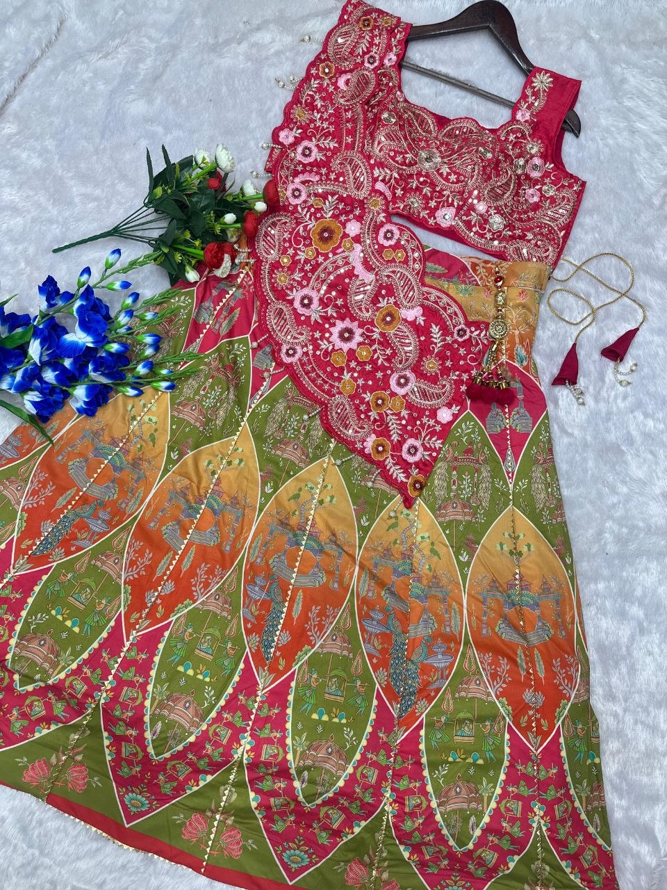 New Super Embroidery Coding work  Lehengha choli Multicolour