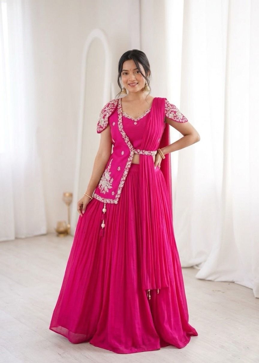 New Launching Embroidery Work Lehenga Choli with jacket