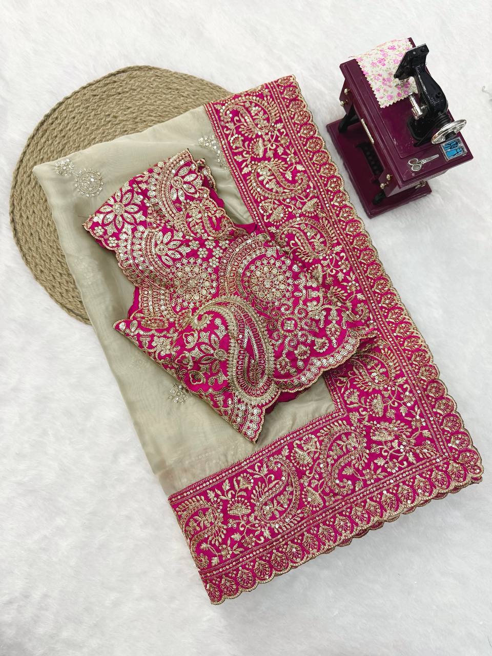 Designer Saree – Elegance Redefined ✨ Fall in love with this stunning saree in an eye-catching shade, crafted with finesse and rich detailing. A perfect blend of grace and glam!