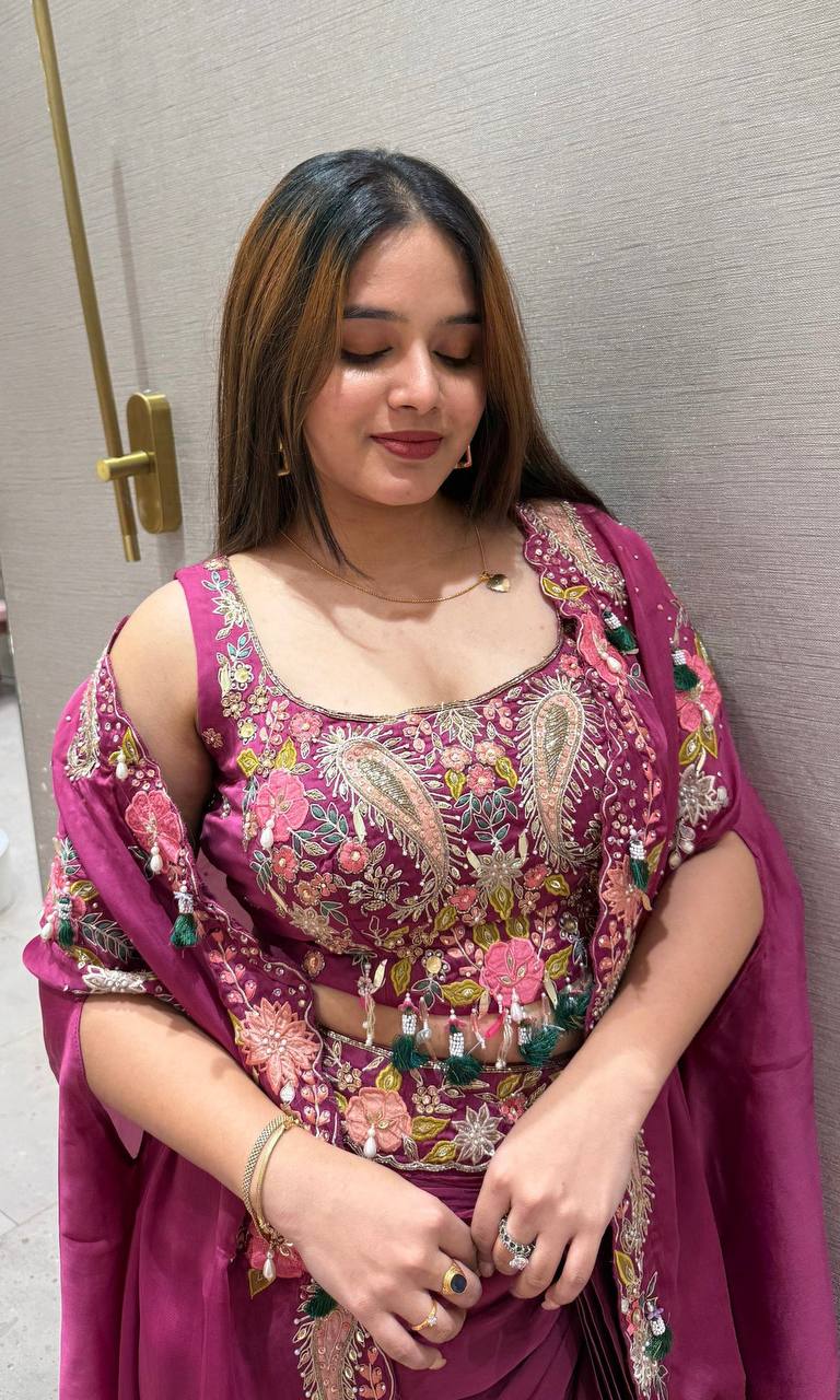 Designer Party Wear Shrug with Sharara Set