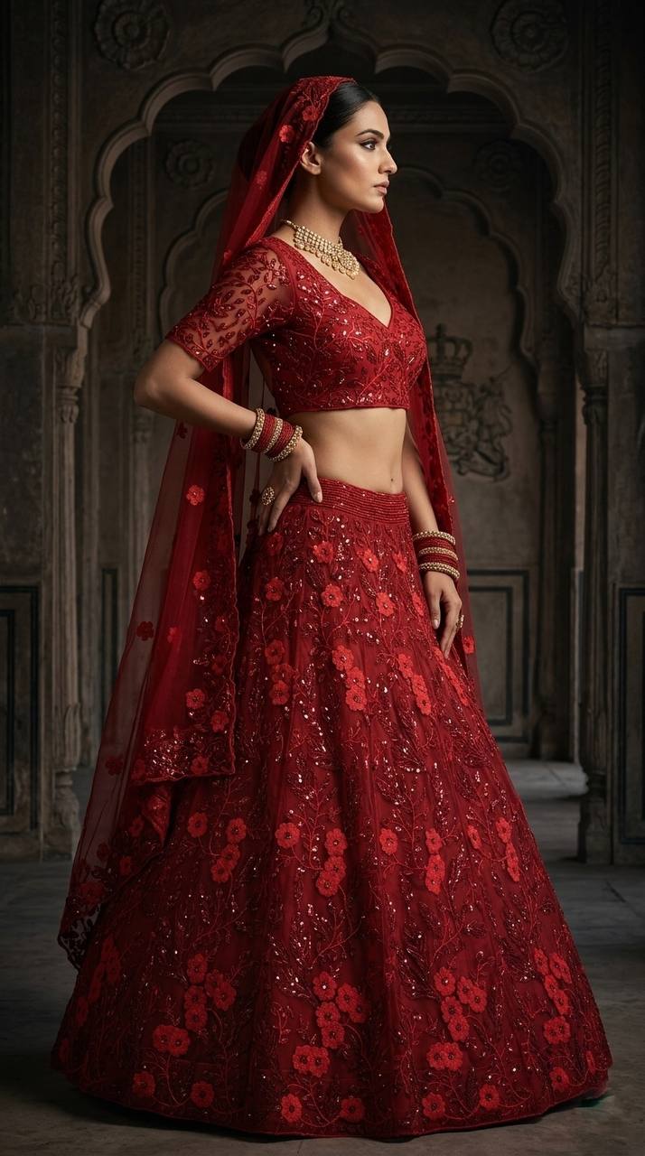 Crimson Royale Lehenga – Bold, Beautiful & Timeless