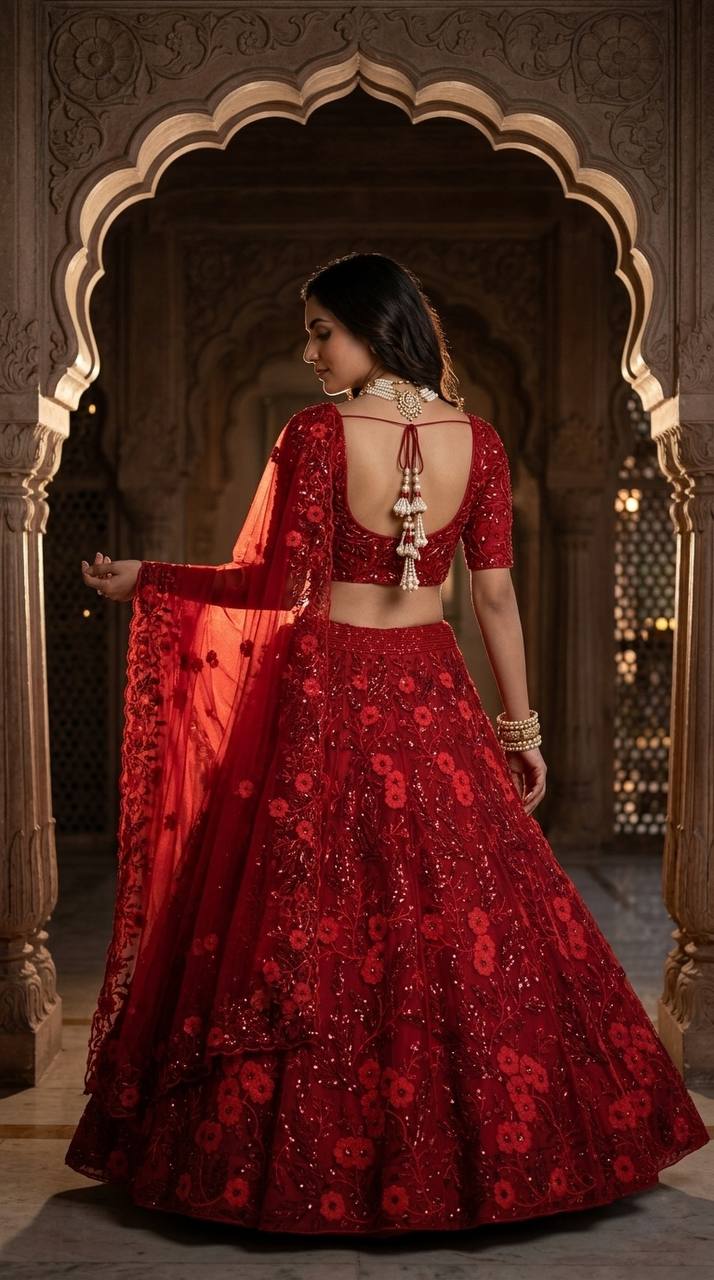 Crimson Royale Lehenga – Bold, Beautiful & Timeless
