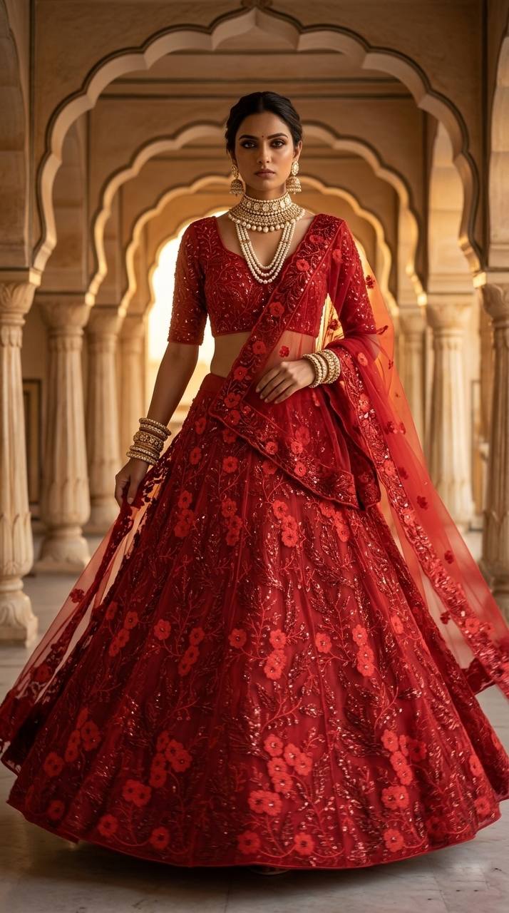 Crimson Royale Lehenga – Bold, Beautiful & Timeless