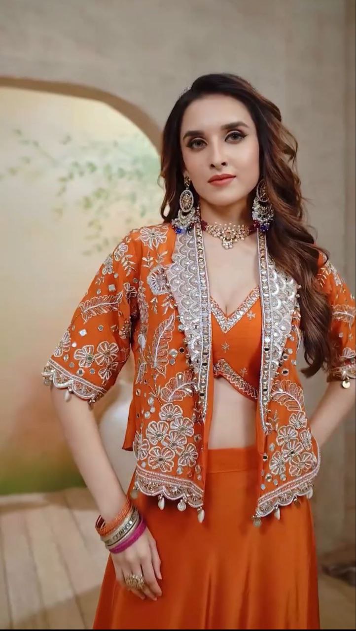 New Super Trending Party Wear Koti with Lehenga